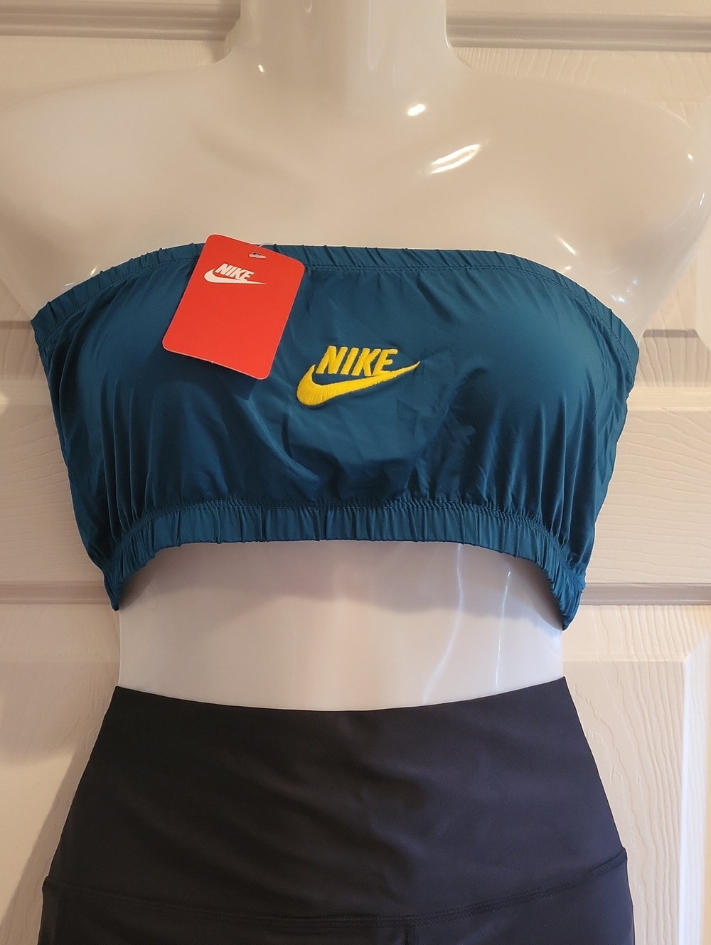 NWT NIKE Women's Woven Tube Top Bandeau Color-Geode Teal Blue #712